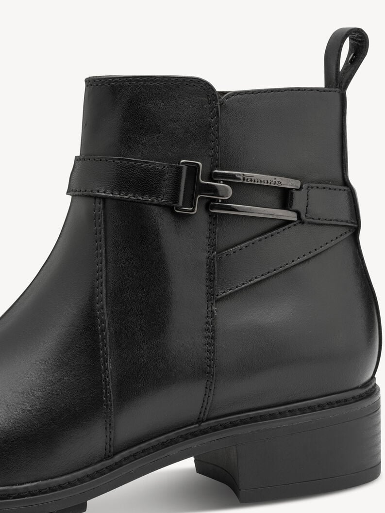 Tamaris Women's 1-25391-45 Leather Ankle Boots Black