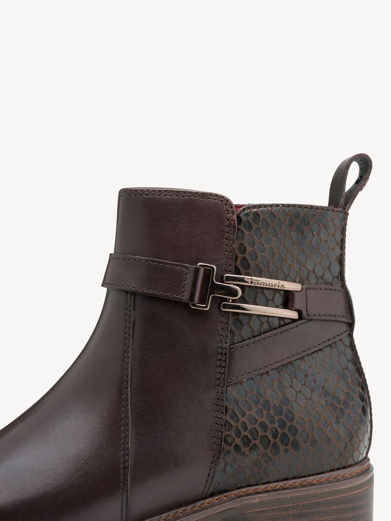 Tamaris Women's 1-25391-45 Leather Ankle Boots Mocca Brown