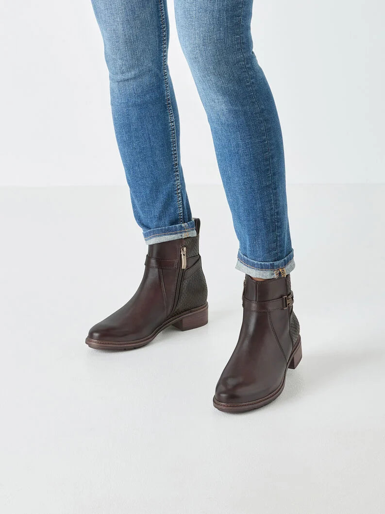 Tamaris Women's 1-25391-45 Leather Ankle Boots Mocca Brown