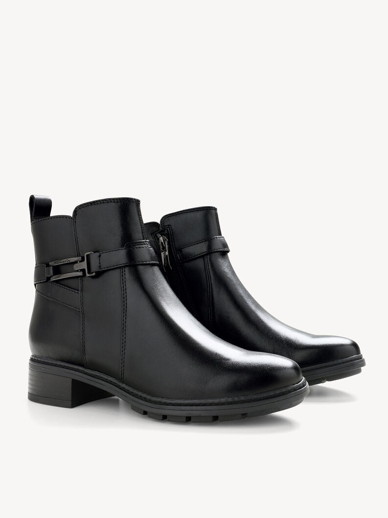 Tamaris Women's 1-25391-45 Leather Ankle Boots Black