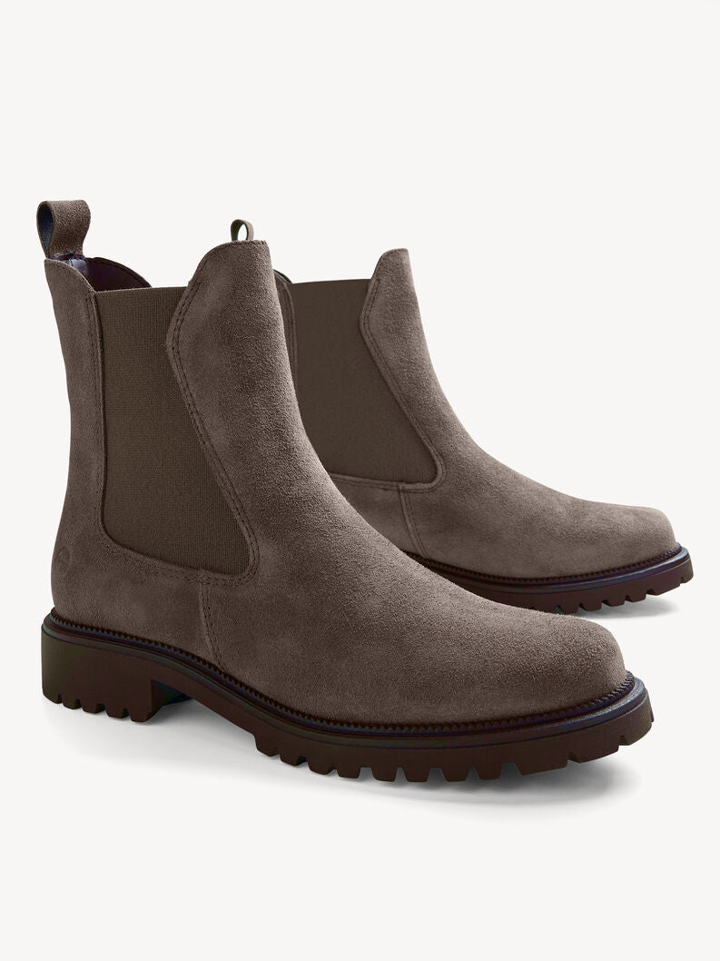 Tamaris Women's 1-25427-41 Leather Chelsea Ankle Boots Beige