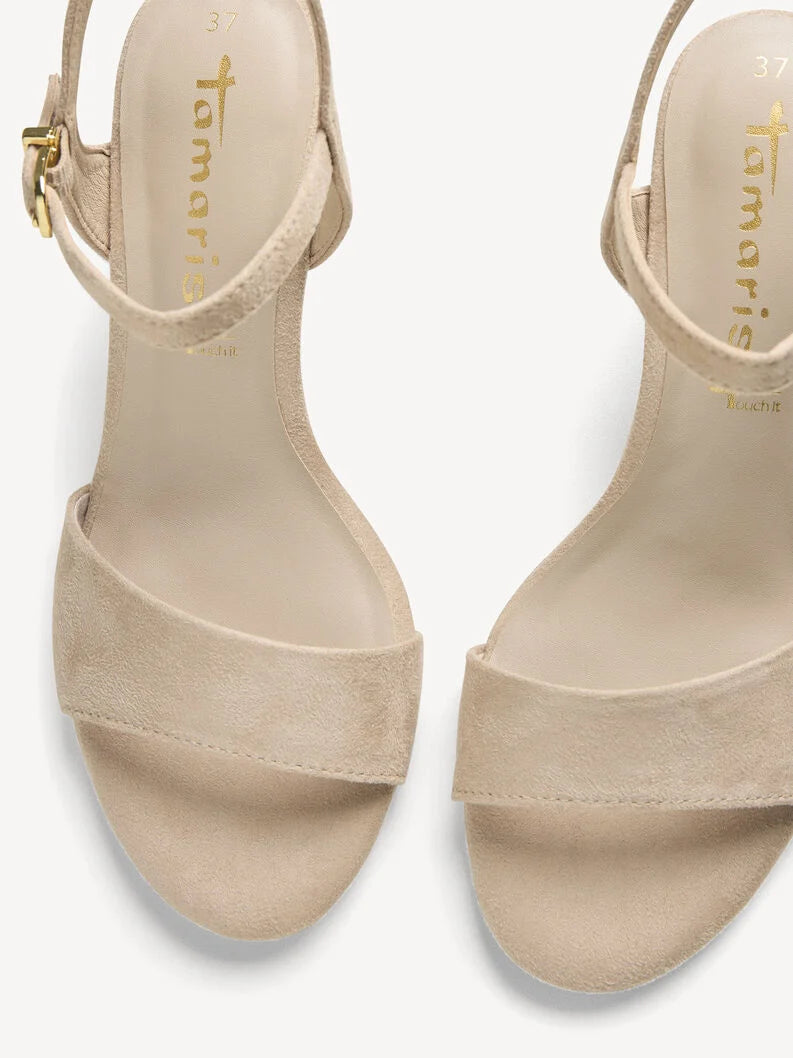 Tamaris Women's 1-28028-42 Heeled Sandals Beige