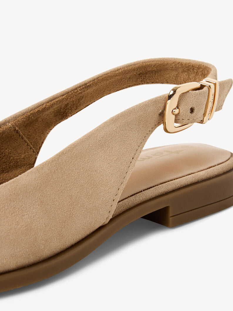 Tamaris Women's 1-29414-46 Leather Slingback Pump Shoes Beige Suede