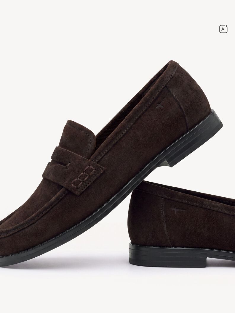 Tamaris Women's 1-24254-47 Leather Slipper Loafers Shoes Mocca Brown