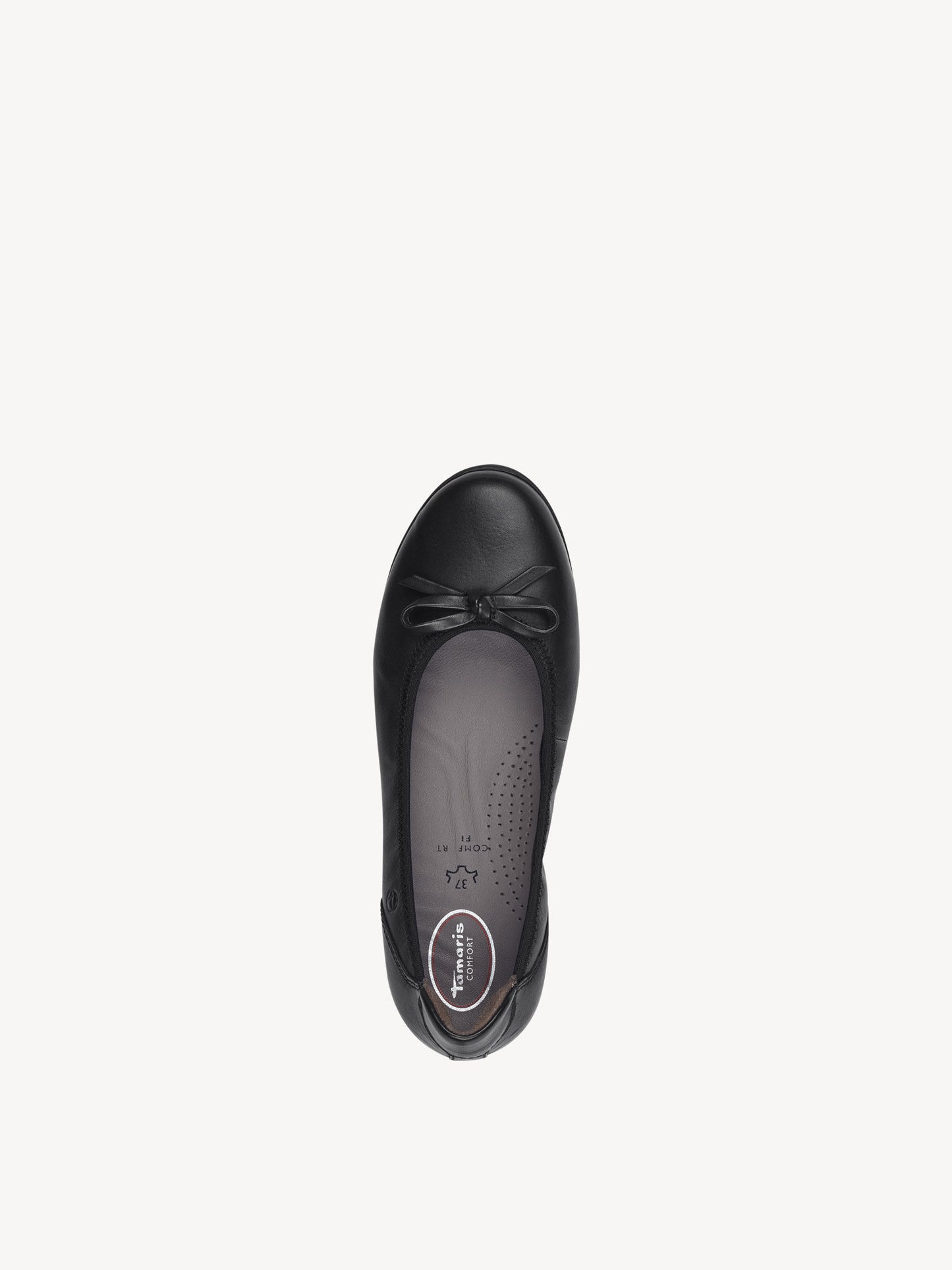 Tamaris Women's 8-82100-42 Leather Ballerina Shoes Black Nappa