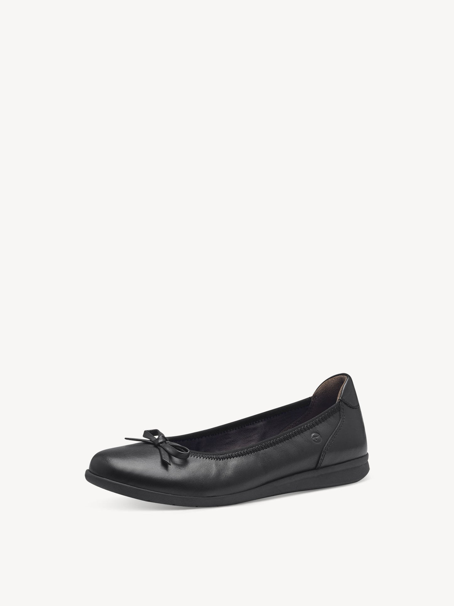 Tamaris Women's 8-82100-42 Leather Ballerina Shoes Black Nappa