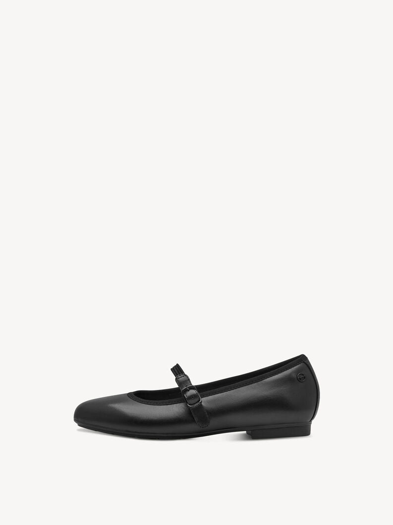 Tamaris Women's 8-82107-44 Leather Ballerina Shoes Black