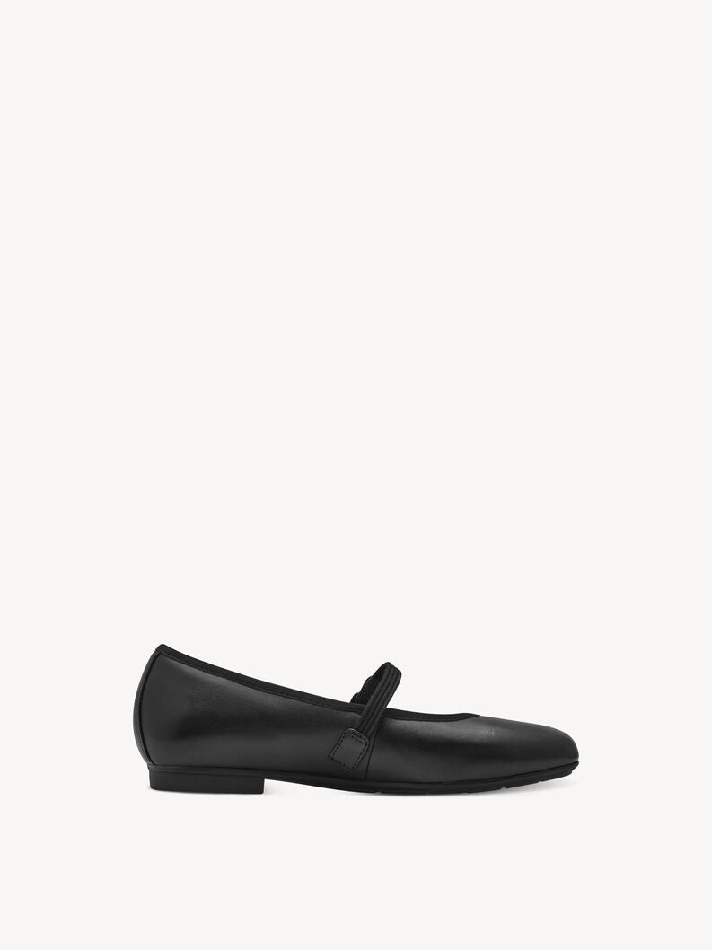 Tamaris Women's 8-82107-44 Leather Ballerina Shoes Black