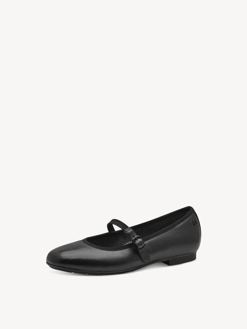 Tamaris Women's 8-82107-44 Leather Ballerina Shoes Black