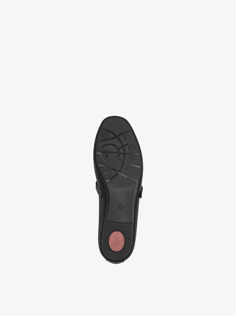 Tamaris Women's 8-82107-44 Leather Ballerina Shoes Black