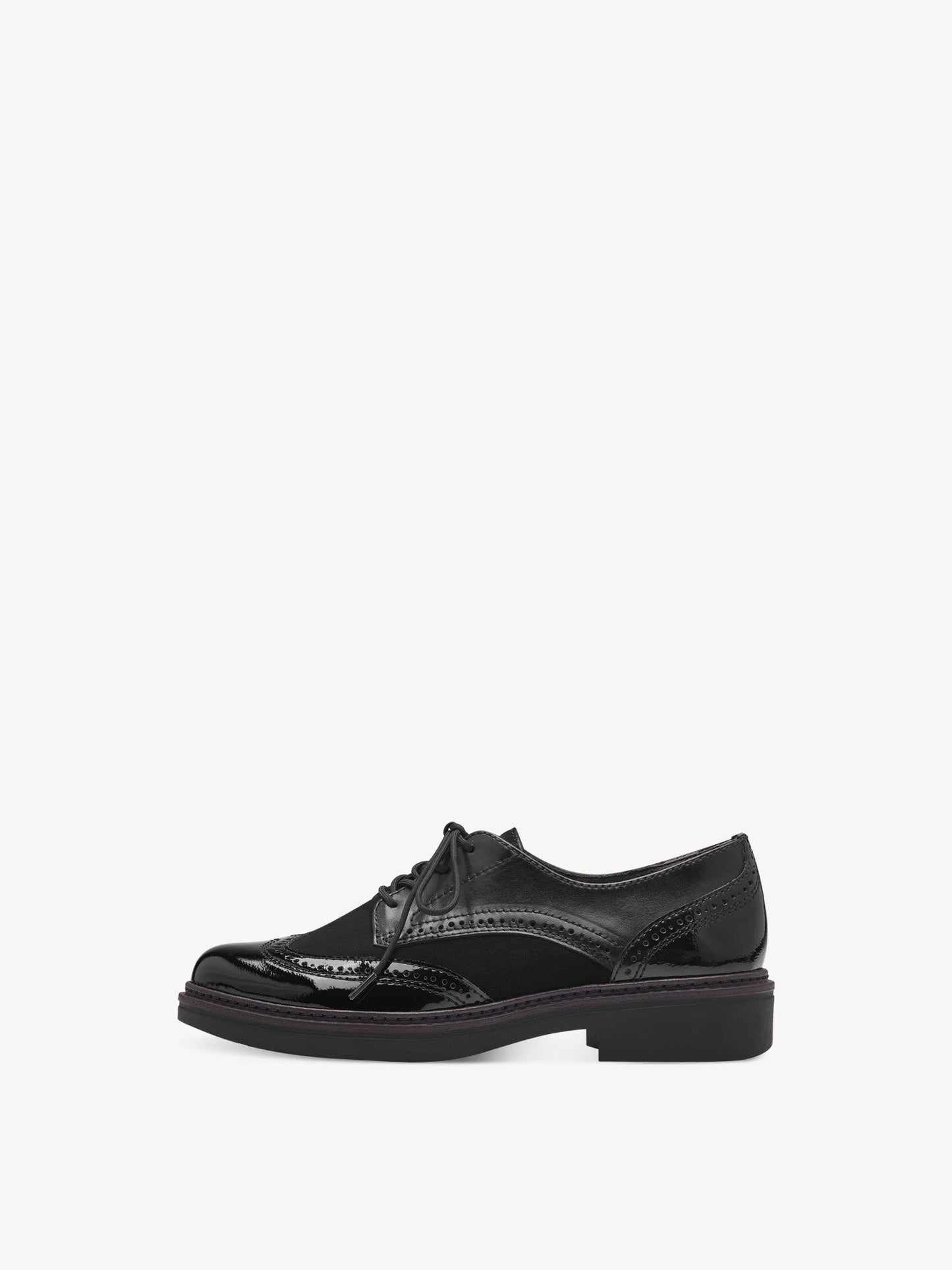 Tamaris Women's 8-83300-43 Leather Brogue Shoes Black Combi