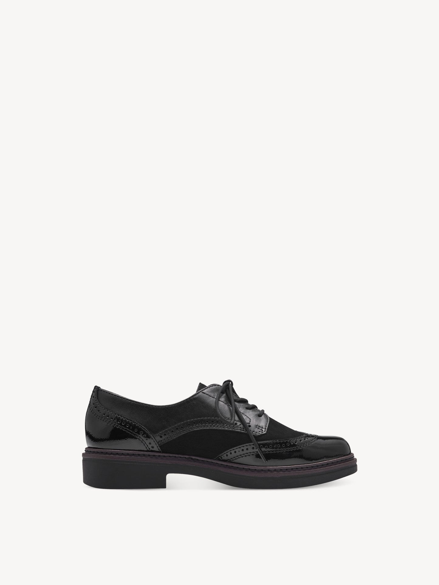 Tamaris Women's 8-83300-43 Leather Brogue Shoes Black Combi