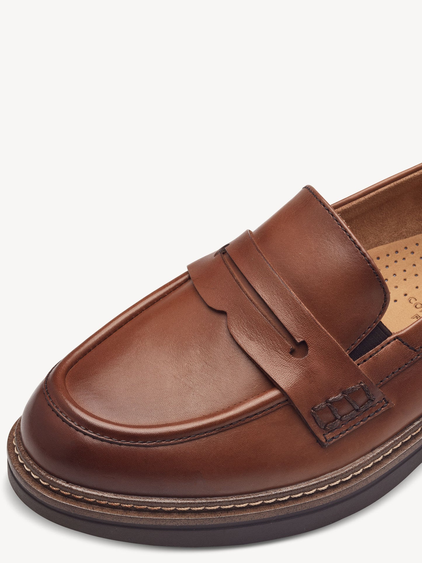 Tamaris Women's 8-84312-43 Leather Slipper Loafer Shoes Cognac Brown