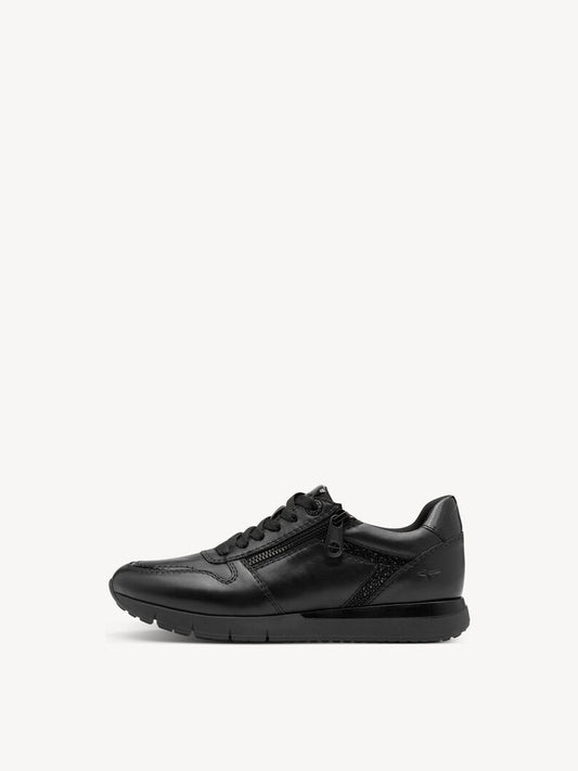 Tamaris Women's 8-83700-45 Leather Lace-Up Sneakers Black
