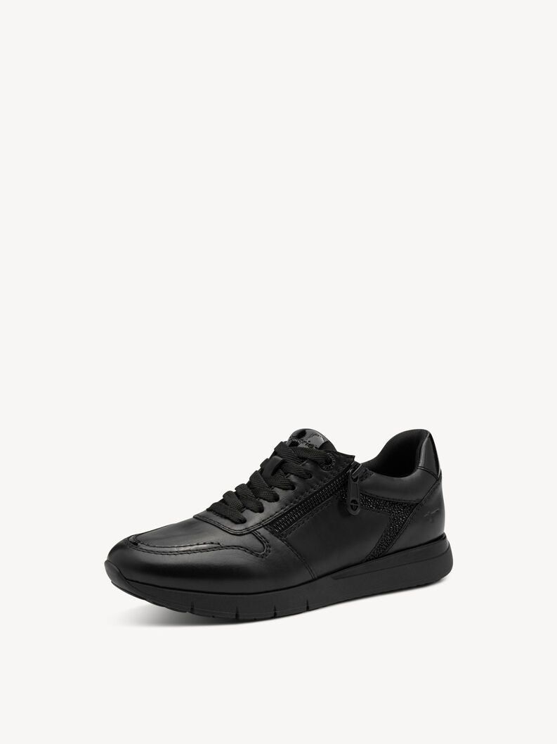Tamaris Women's 8-83700-45 Leather Lace-Up Sneakers Black