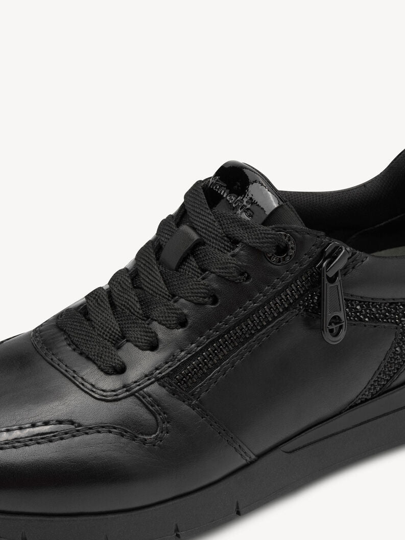 Tamaris Women's 8-83700-45 Leather Lace-Up Sneakers Black
