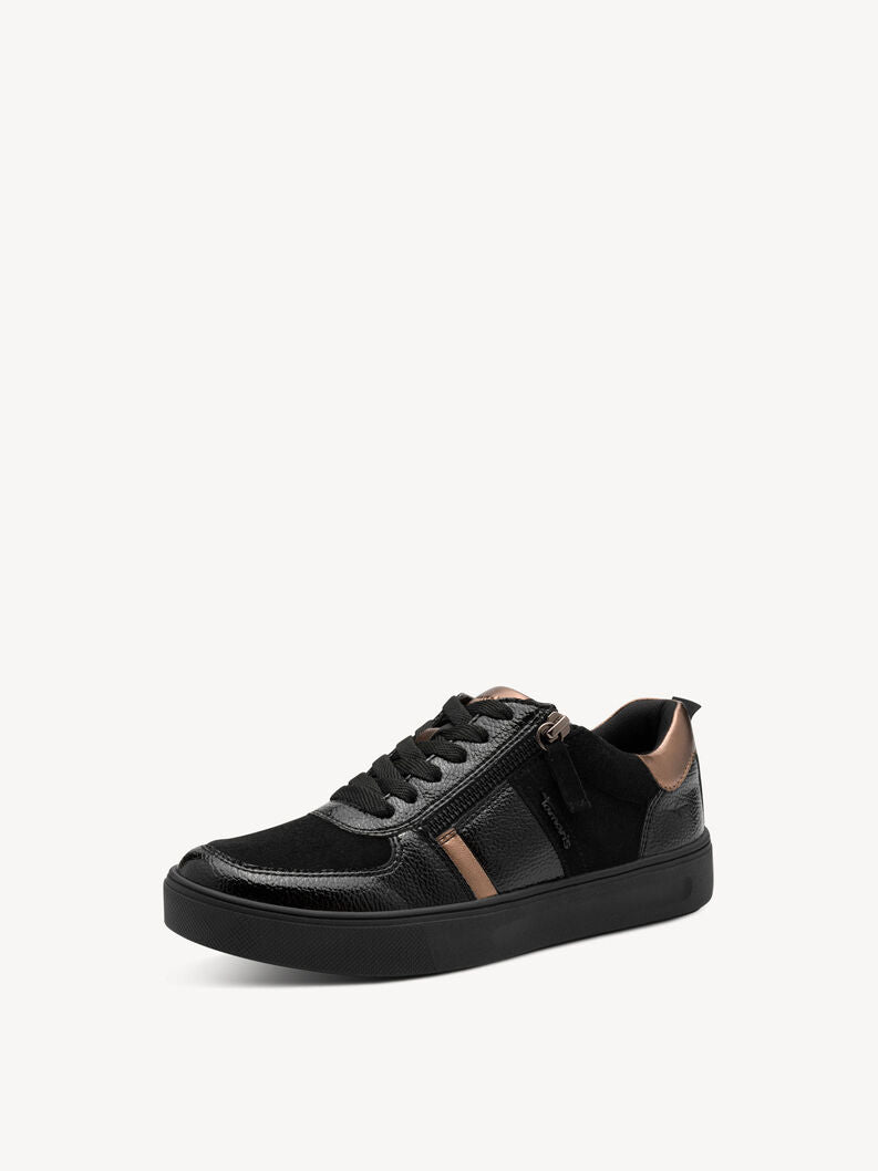Tamaris Women's 8-83703-44 Leather Lace-Up Sneakers Black Combi