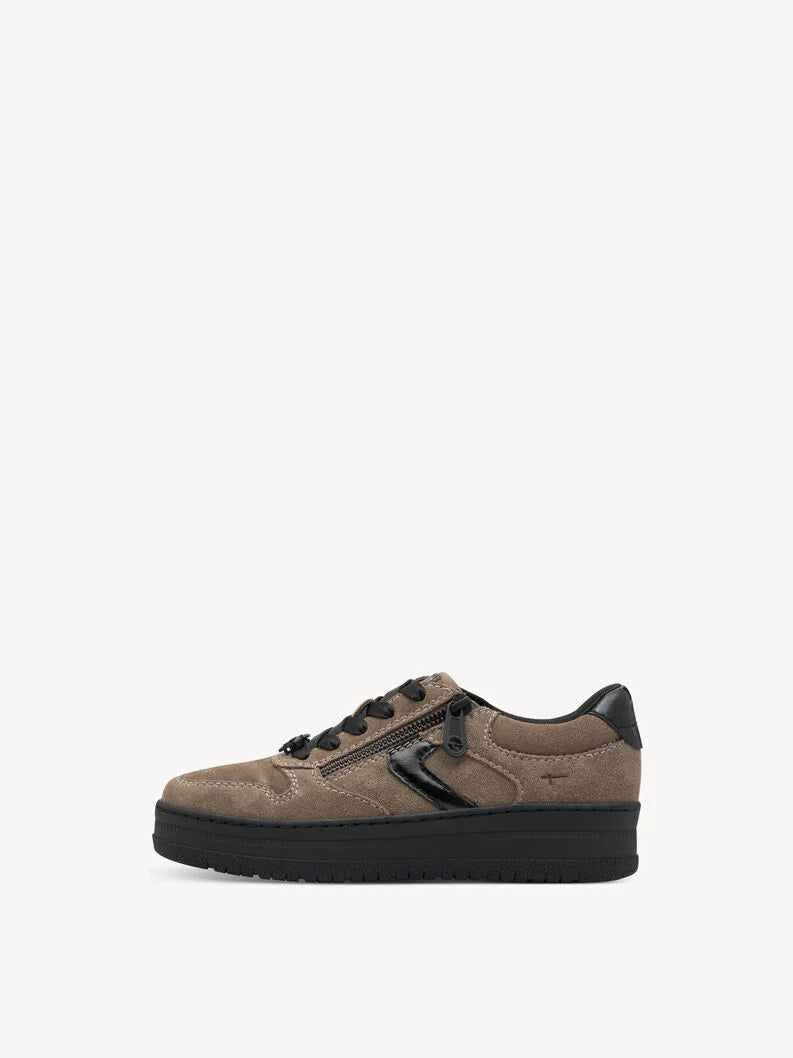 Tamaris Women's 8-83717-45 Leather Lace-Up Sneakers Taupe Brown