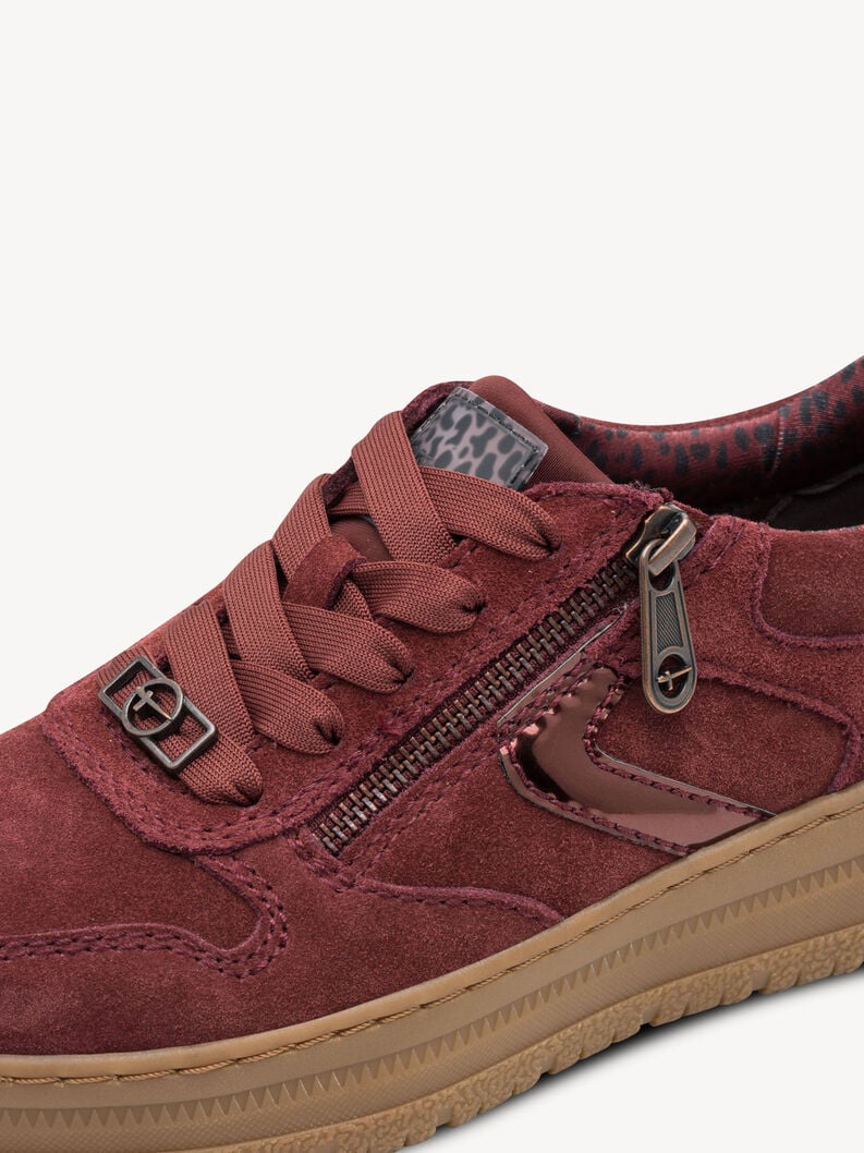 Tamaris Women's 8-83707-42 Leather Lace-Up Sneakers Merlot Red