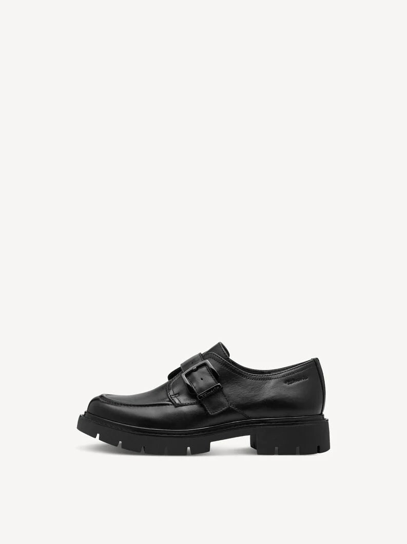 Tamaris Women's 8-84316-45 Leather Buckle Slipper Loafer Shoes Black