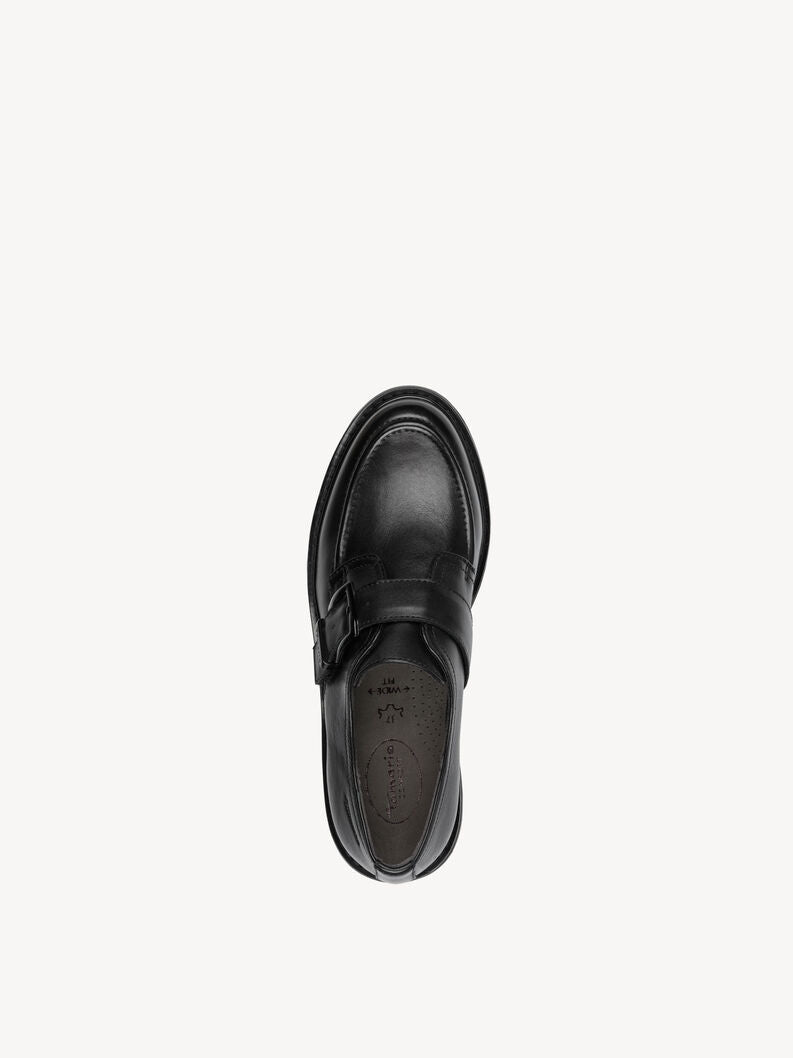 Tamaris Women's 8-84316-45 Leather Buckle Slipper Loafer Shoes Black