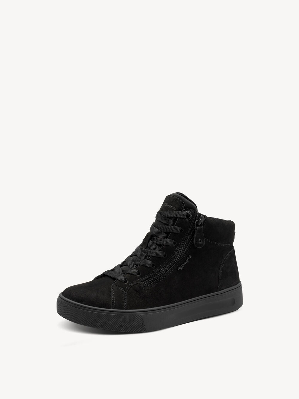 Tamaris Women's 8-85211-43 Nubuck Leather Boot Sneakers Black