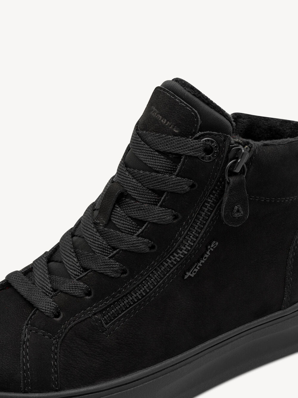 Tamaris Women's 8-85211-43 Nubuck Leather Boot Sneakers Black