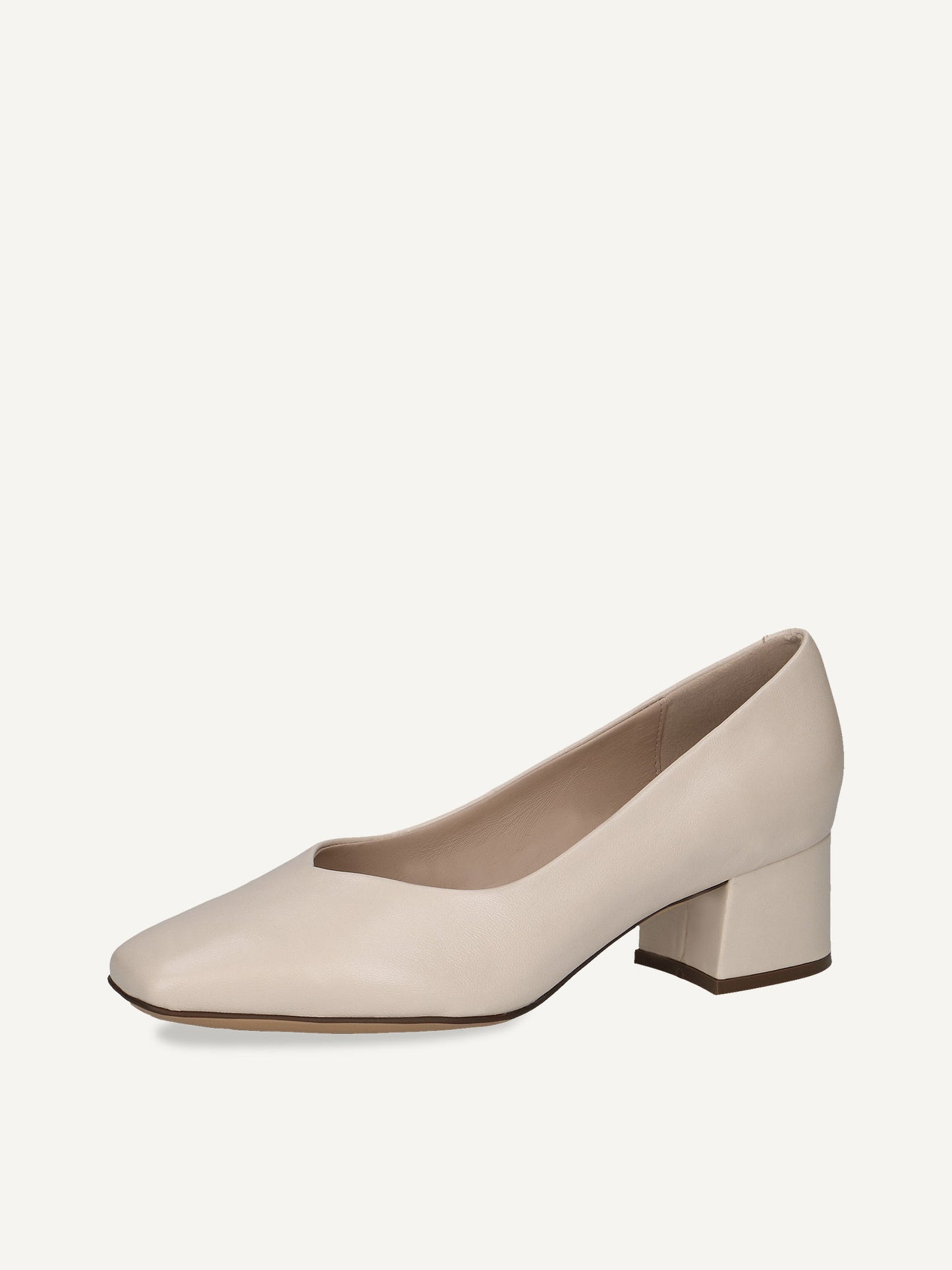 Caprice Women's 9-22315-42 Leather Pump Heel Shoes Cream Perlato