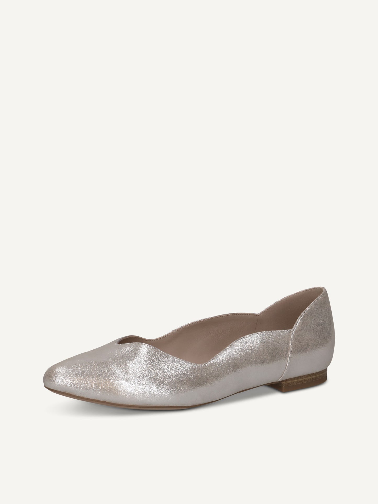 Caprice Women's 9-22200-42 Leather Slip-On Pump Shoes Taupe Metallic