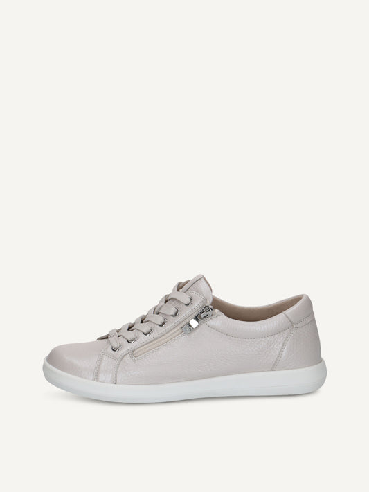 Caprice Women's 9-23757-46 Leather Lace-Up Sneaker Shoes Pearl Deer
