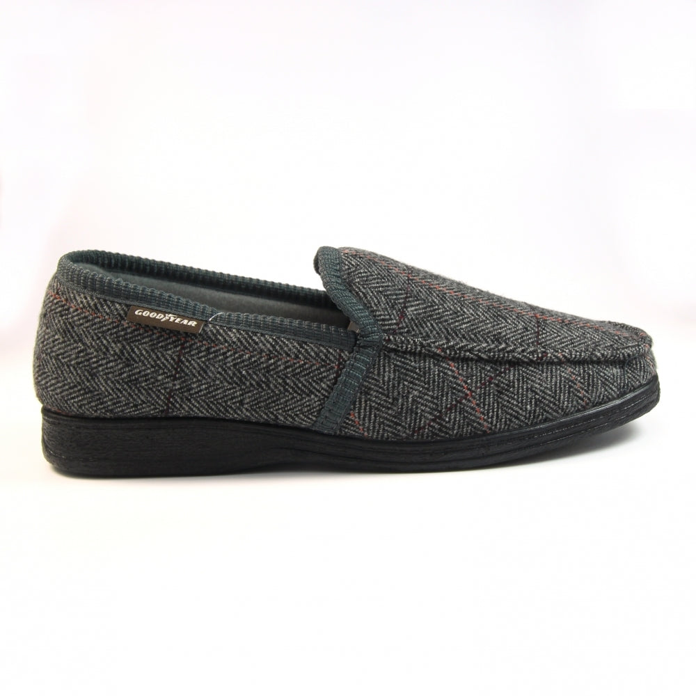 Lunar Men's KMG137 Eisenhower Goodyear Slippers Grey