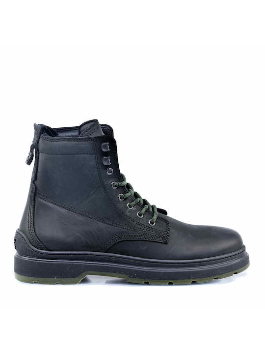 Jeep Men's JM22022A Red Rock Leather Boots 062 Black