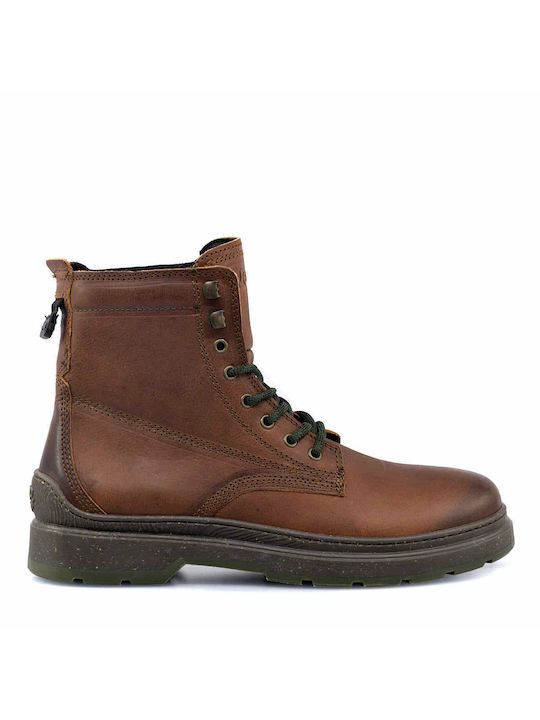 Jeep Men's JM22022A Red Rock Leather Boots 064 Cognac Brown