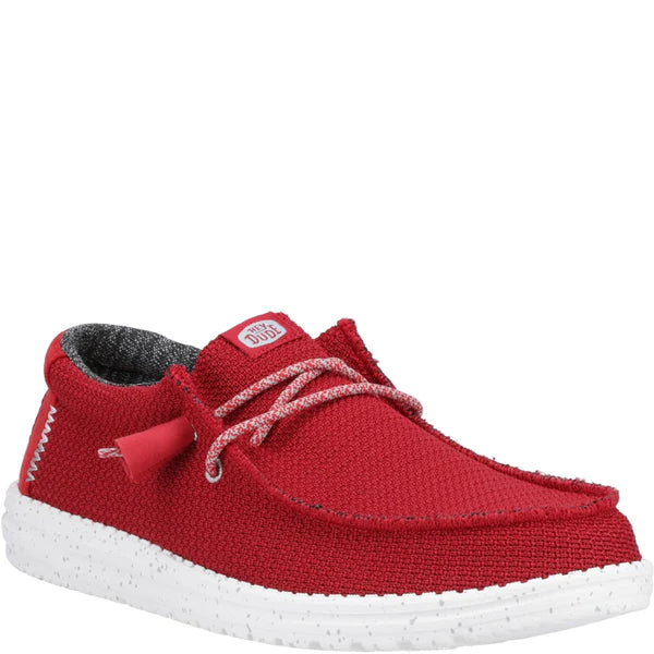 Hey Dude Men's Wally Sport Mesh Trainers Dark Red – Shoe Gallery Ltd