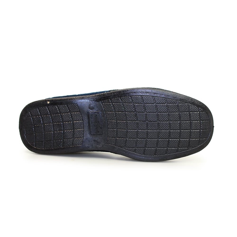Lunar Men's KMG116 Harrison Tweed Full Slippers Navy Blue