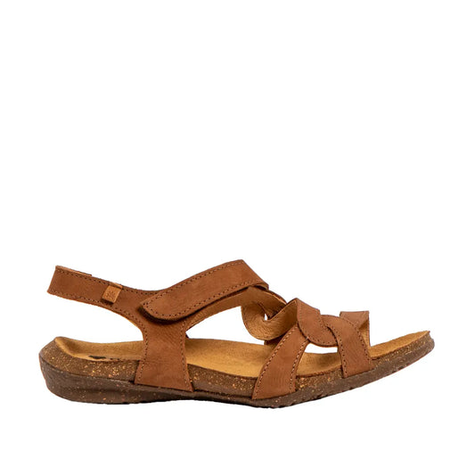 El Naturalista Women's N5079 Nubuck Leather Comfort Sandals Pleasant Wood Brown