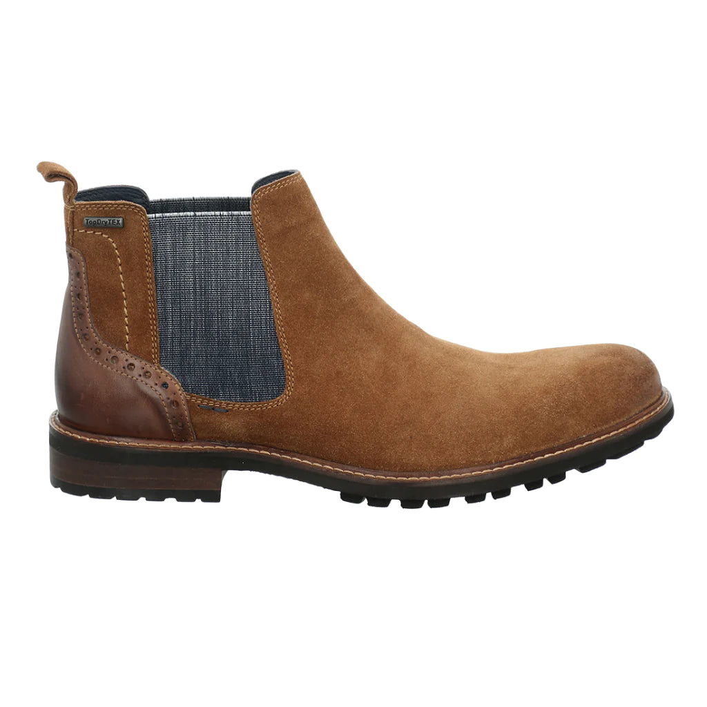 Josef Seibel Men's Jasper 50 Suede Waterproof Chelsea Boots Camel Brown