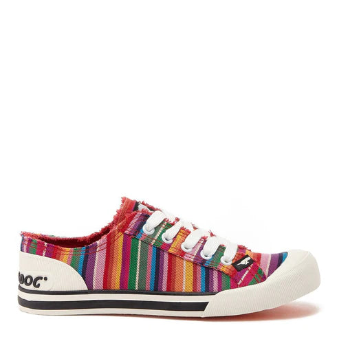 Rocket Dogs Women's 28707 Eden Stripe Sneakers Red Multicolour
