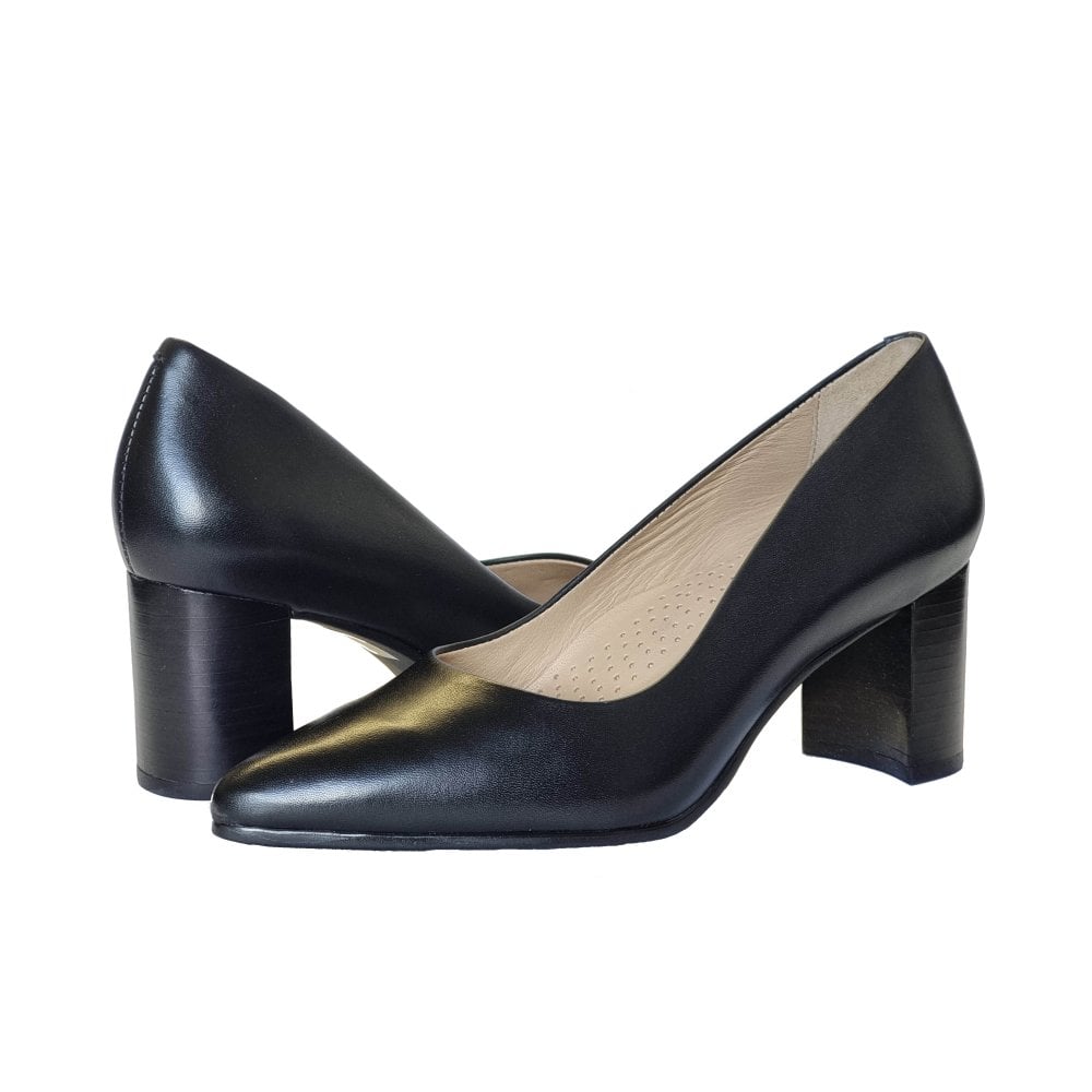 Maria Lya Women's Dina Leather Court Shoes Black