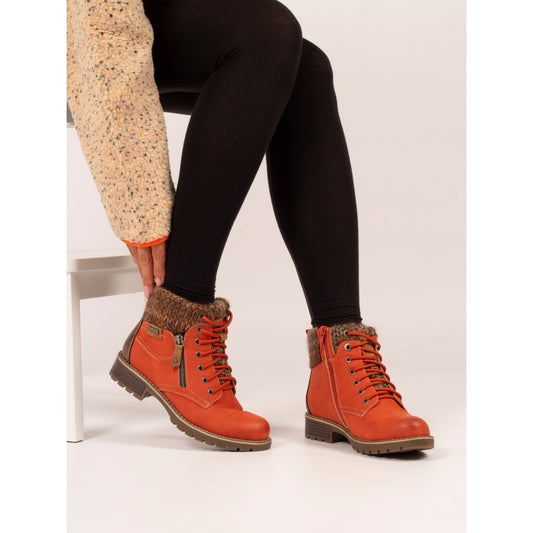 Lunar Women's GLB123 Millie Waterproof Ankle Boot Orange