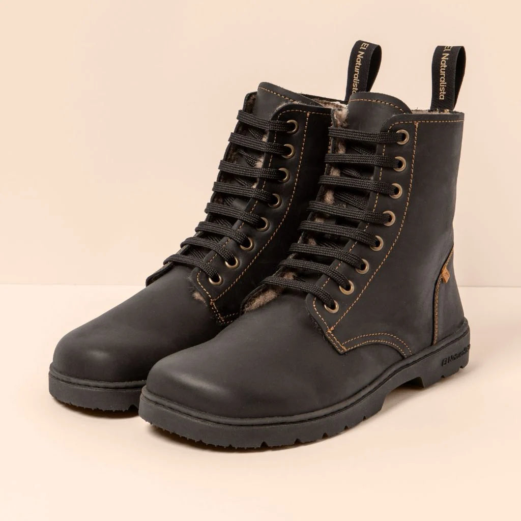 El Naturalista Unisex 5264C Nomada Leather Lace-Up Boots BLACK / NOMADA