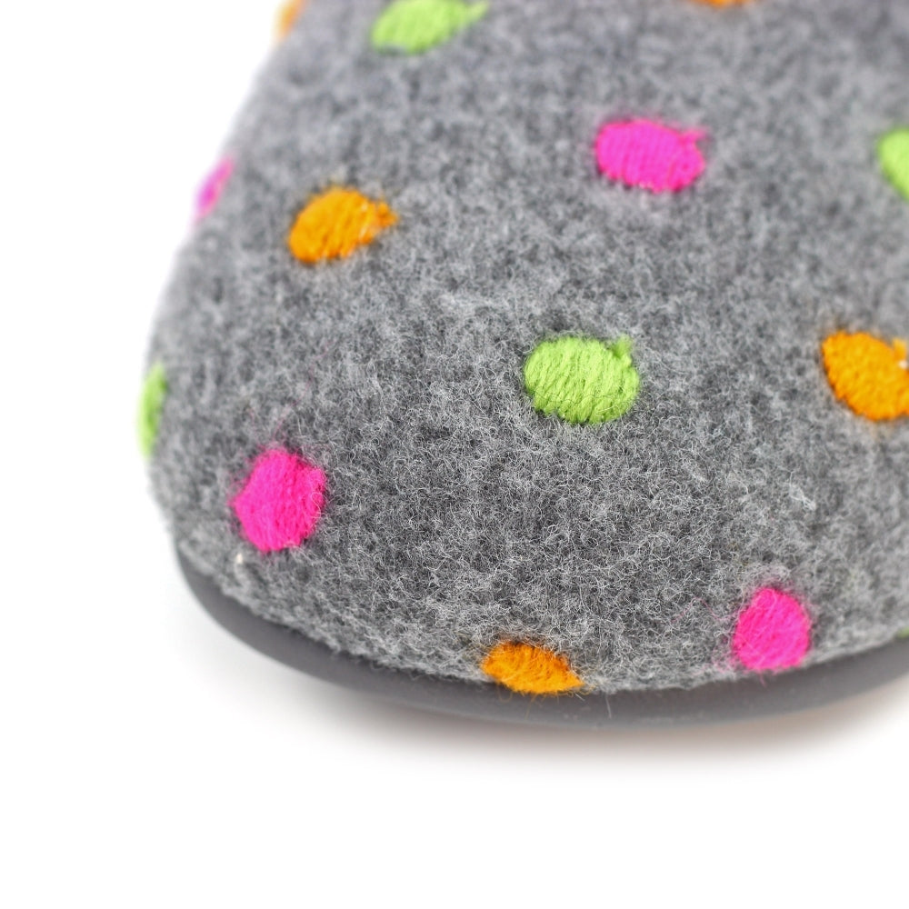 Lunar Women's KLA221 Peanut Mule Slippers Grey