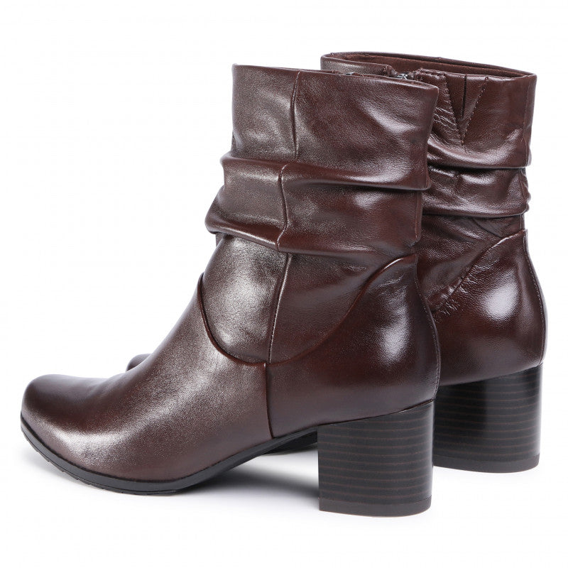 Caprice Women's 25364 Leather Ankle Boots Dark Brown