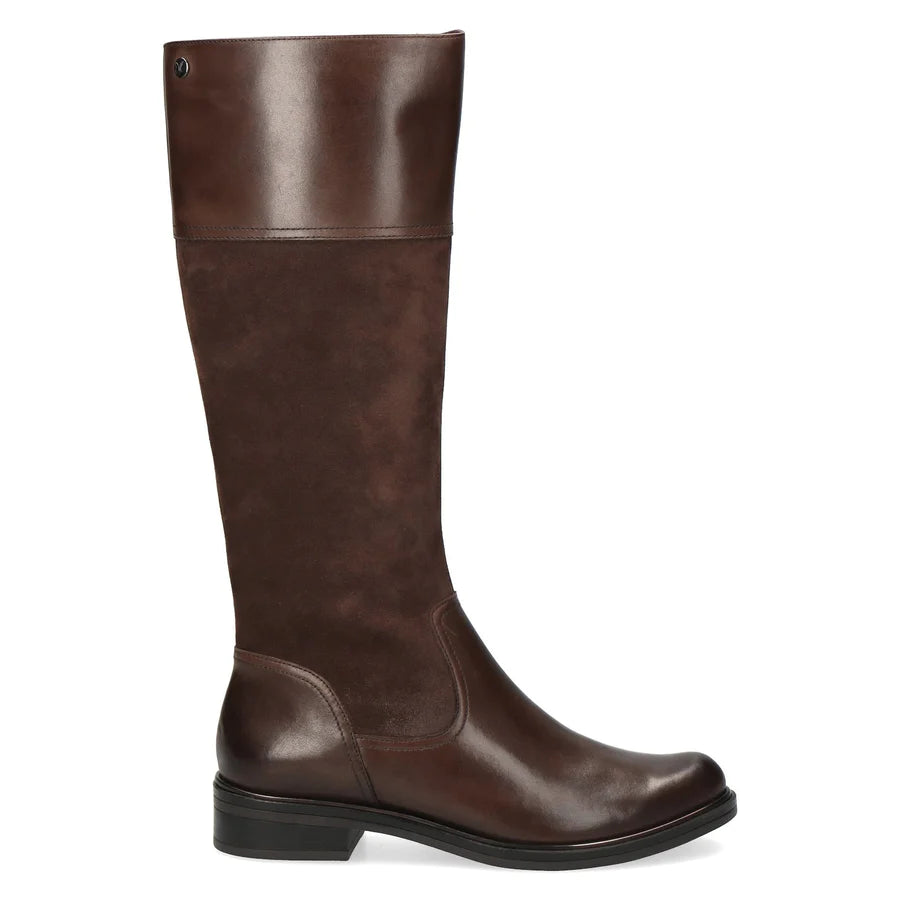 Caprice Women's 9-9-25525-29 Leather Knee High Boots Dark Brown Combi