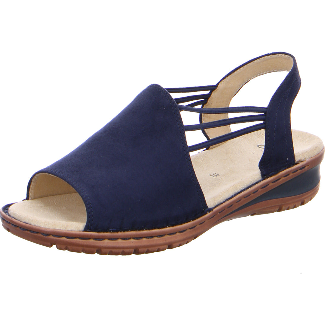 Ara Women's Hawaii 12-27241 Suede Wedge Heel Sandals Blue