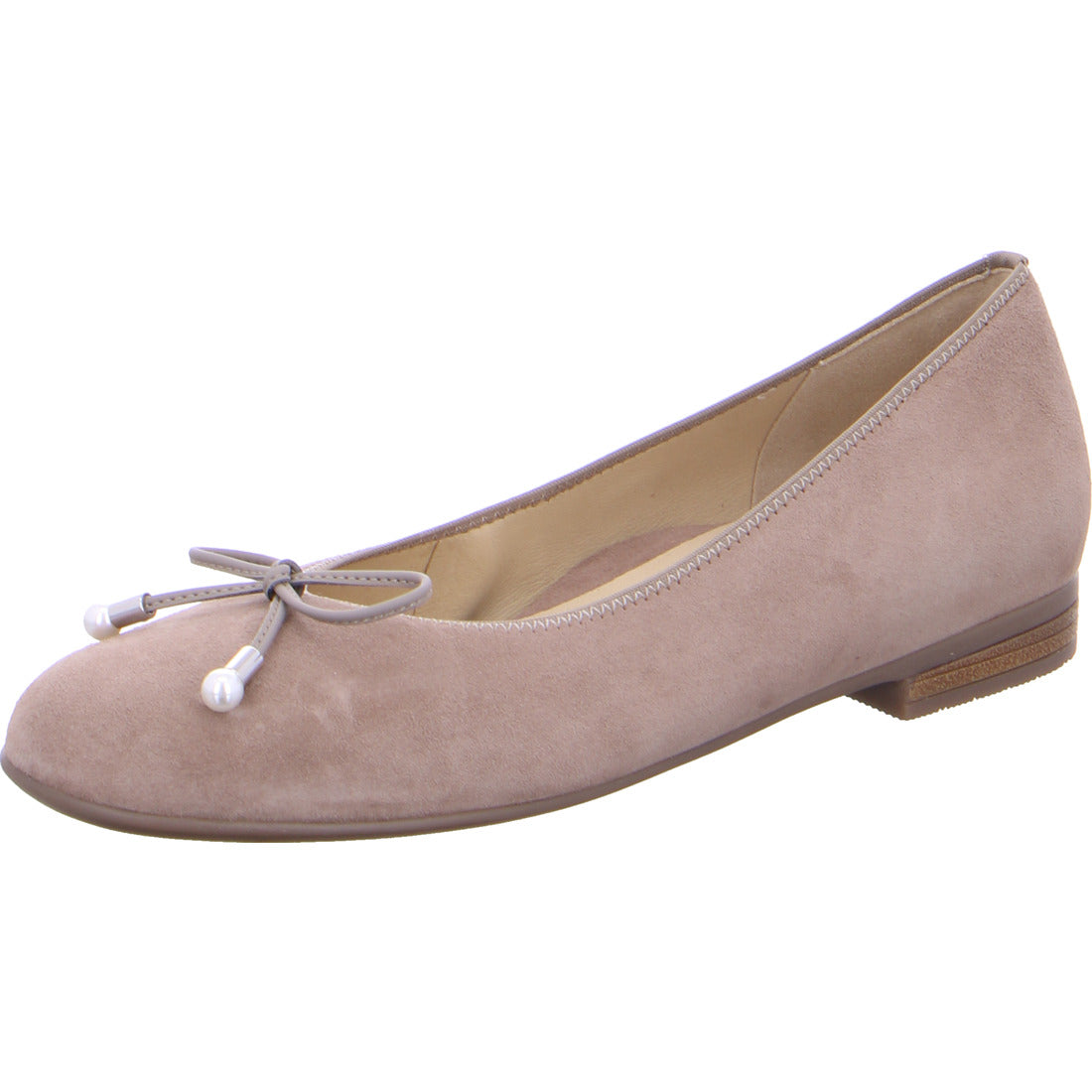 Ara Women's Sardinia Suede Ballet Pumps Flat Shoes Taupe