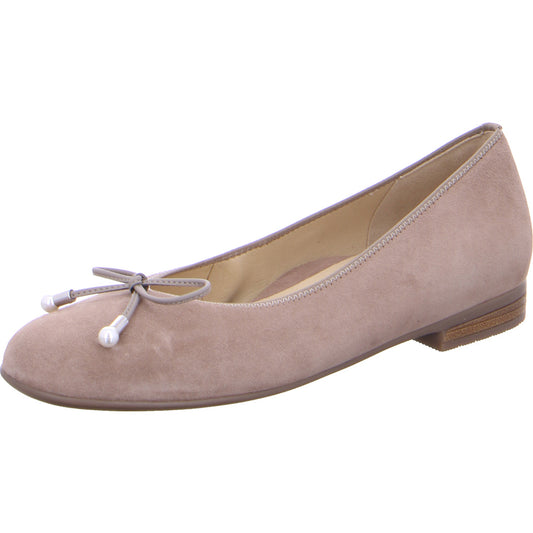 Ara Women's Sardinia Suede Ballet Pumps Flat Shoes Taupe