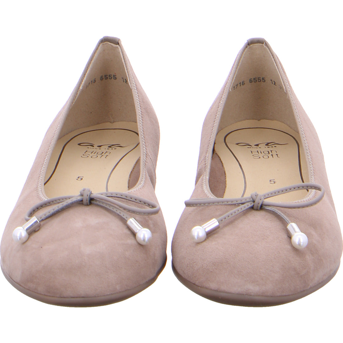Ara Women's Sardinia Suede Ballet Pumps Flat Shoes Taupe