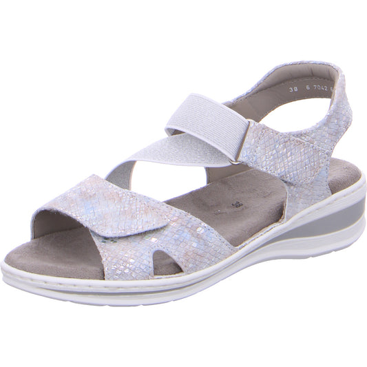 Ara Women's Korfu Leather Slingback Sandals Metallic Snakeskin