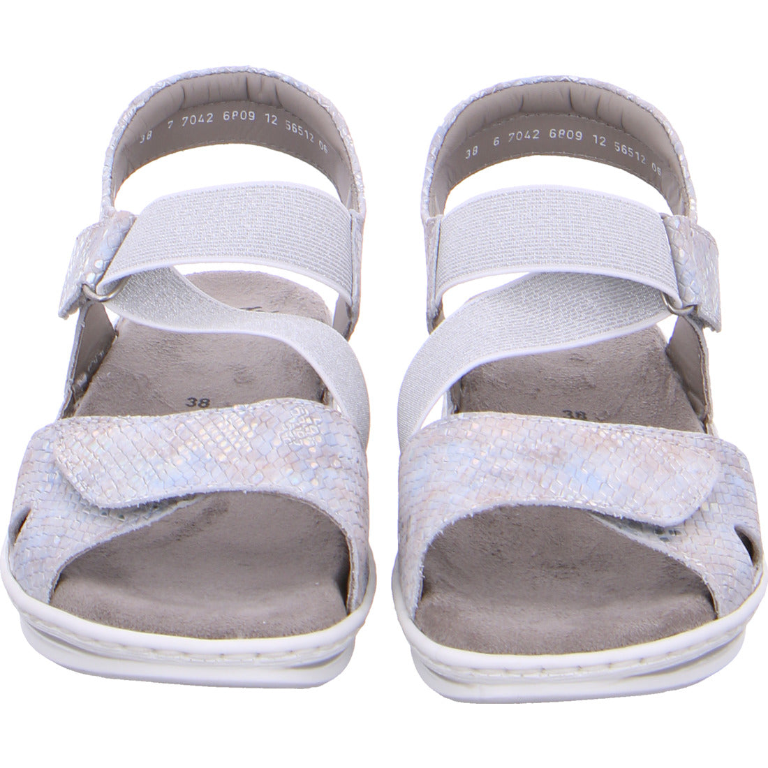 Ara Women's Korfu Leather Slingback Sandals Metallic Snakeskin